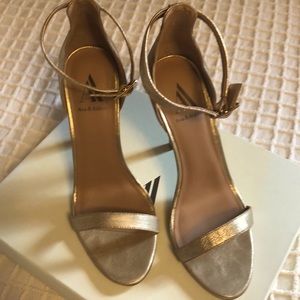 Ava & Aiden light gold leather high heel sandal